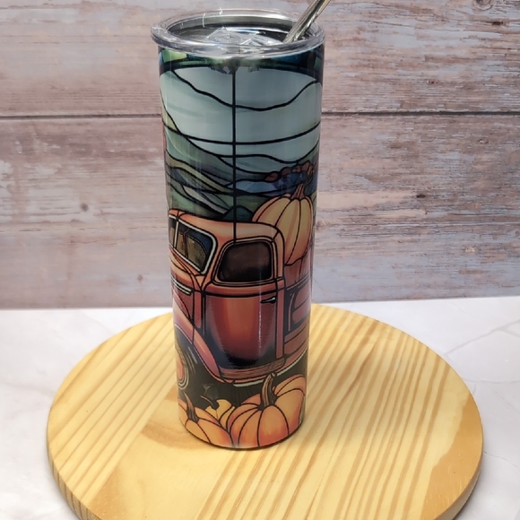 Hand Crafted Other - Stained Glass Vintage Truck 20oz Stainless Tumbler